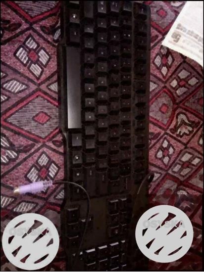 Black And Gray Corded Computer Keyboard