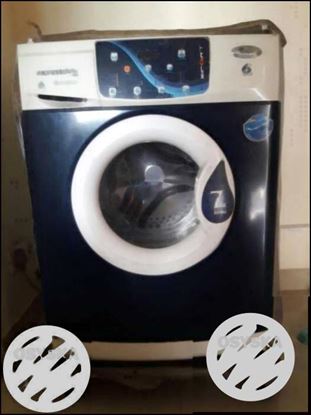 White And Black Front-load Clothes Washer